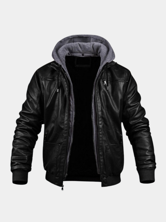 Men's Hooded Zip-Up Jacket | Removable Hood