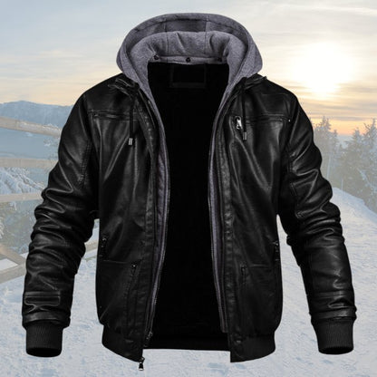 Men's Hooded Zip-Up Jacket | Removable Hood