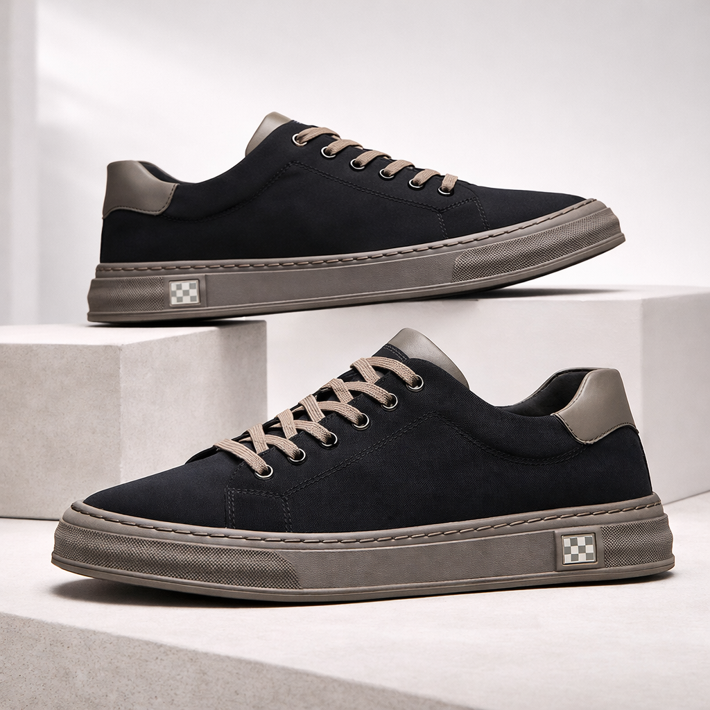 Men's Lace-Up Canvas Trainers | Low-Top