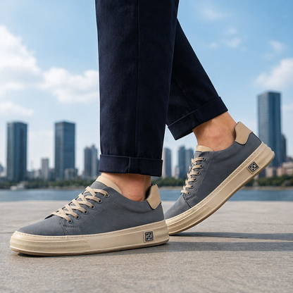 Men's Lace-Up Canvas Trainers | Low-Top