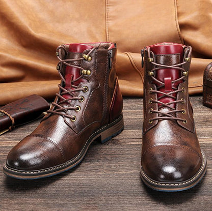 Barnaby | Lace Up Cap-Toe Boots
