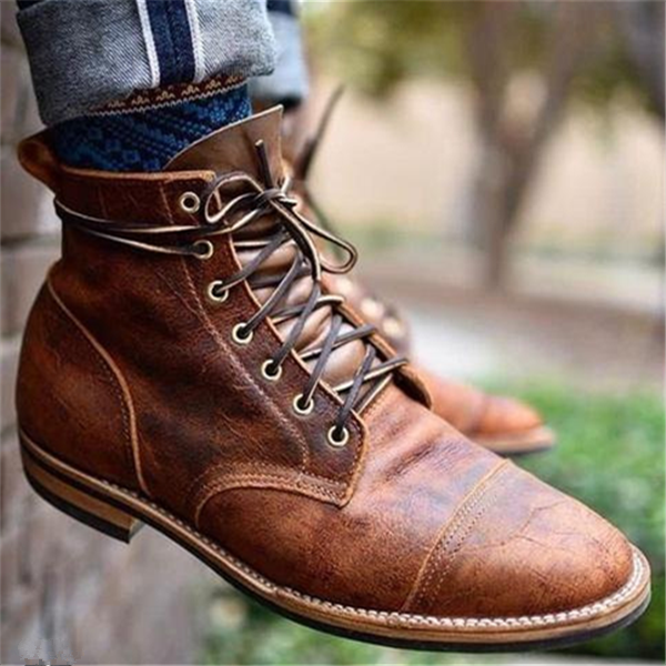 Fergus | Lace Up Cap Toe Boots