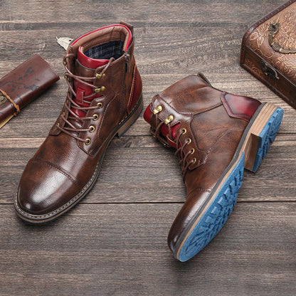 Barnaby | Lace Up Cap-Toe Boots