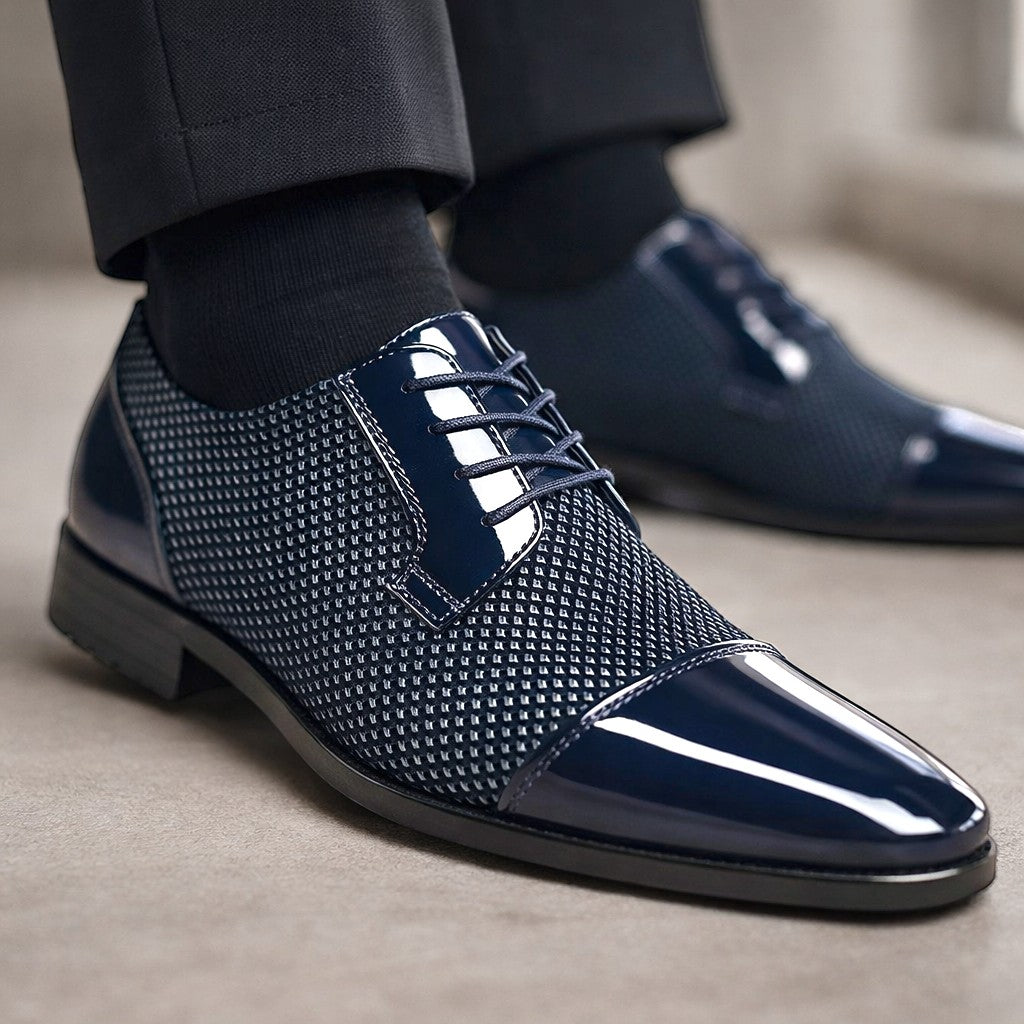 Men's Lace-Up Cap Toe Oxford Shoes | Patent