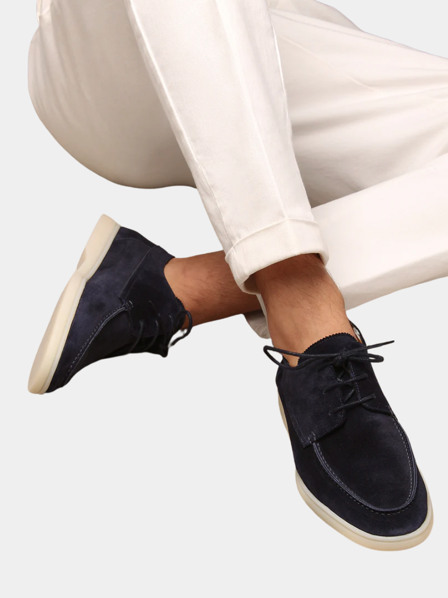 Men's Lace-Up Casual Loafers | Contrast Sole