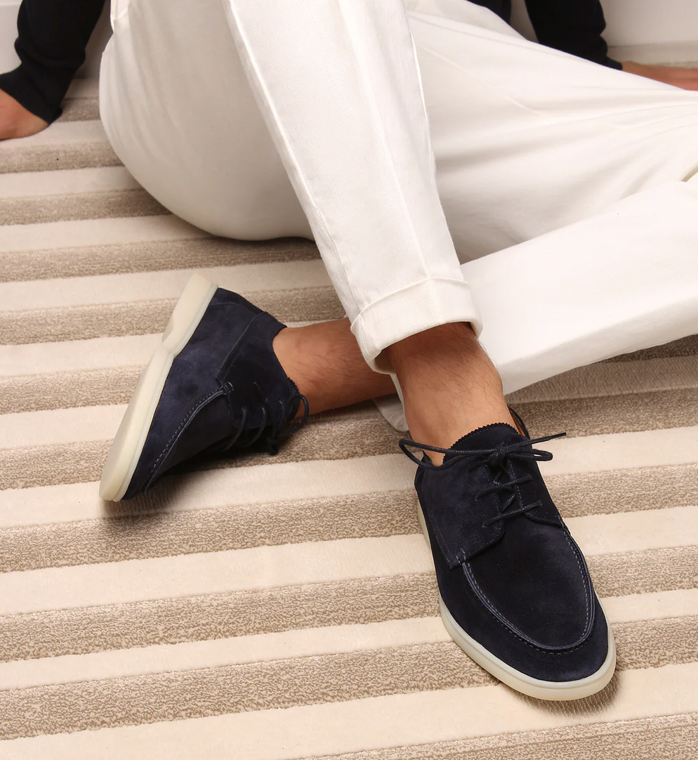Men's Lace-Up Casual Loafers | Contrast Sole