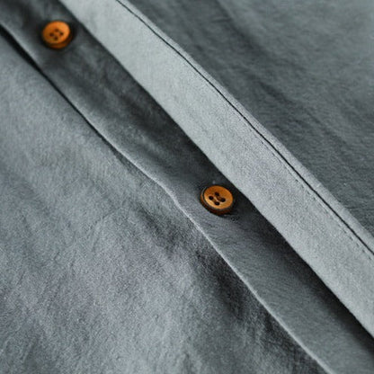 Men's Mandarin Collar Button-Up Shirt | Long Sleeve