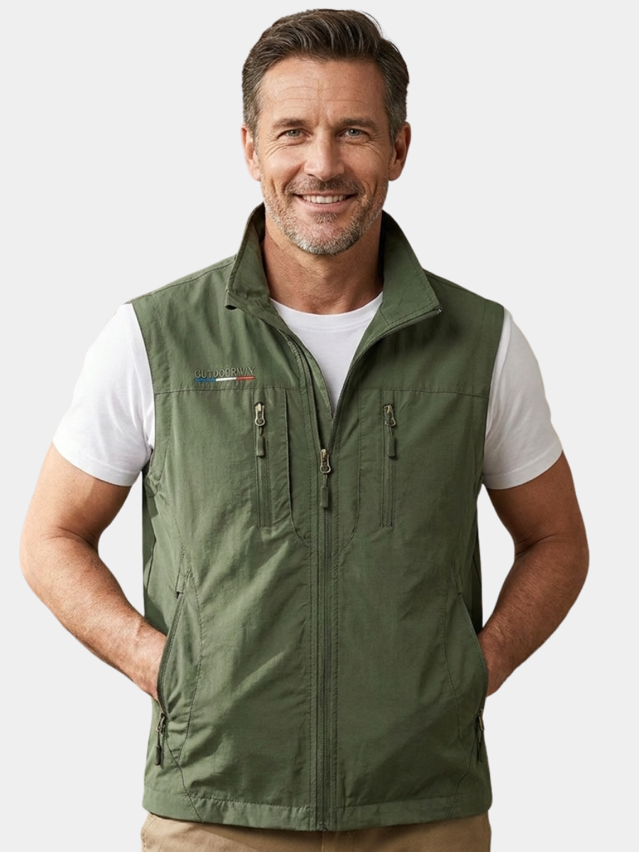 Men's Multi Pocket Utility Jacket | Sleeveless