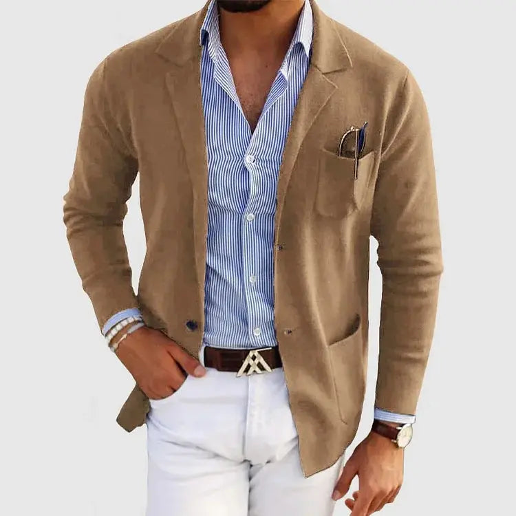Men's Notch Lapel Blazer | Open Front