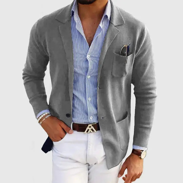 Men's Notch Lapel Blazer | Open Front