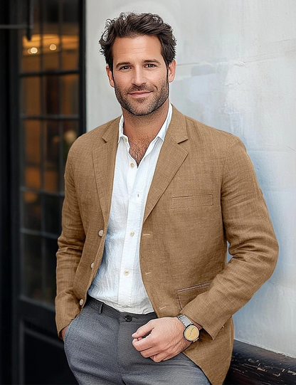 Men's Notch Lapel Blazer | Single-Breasted
