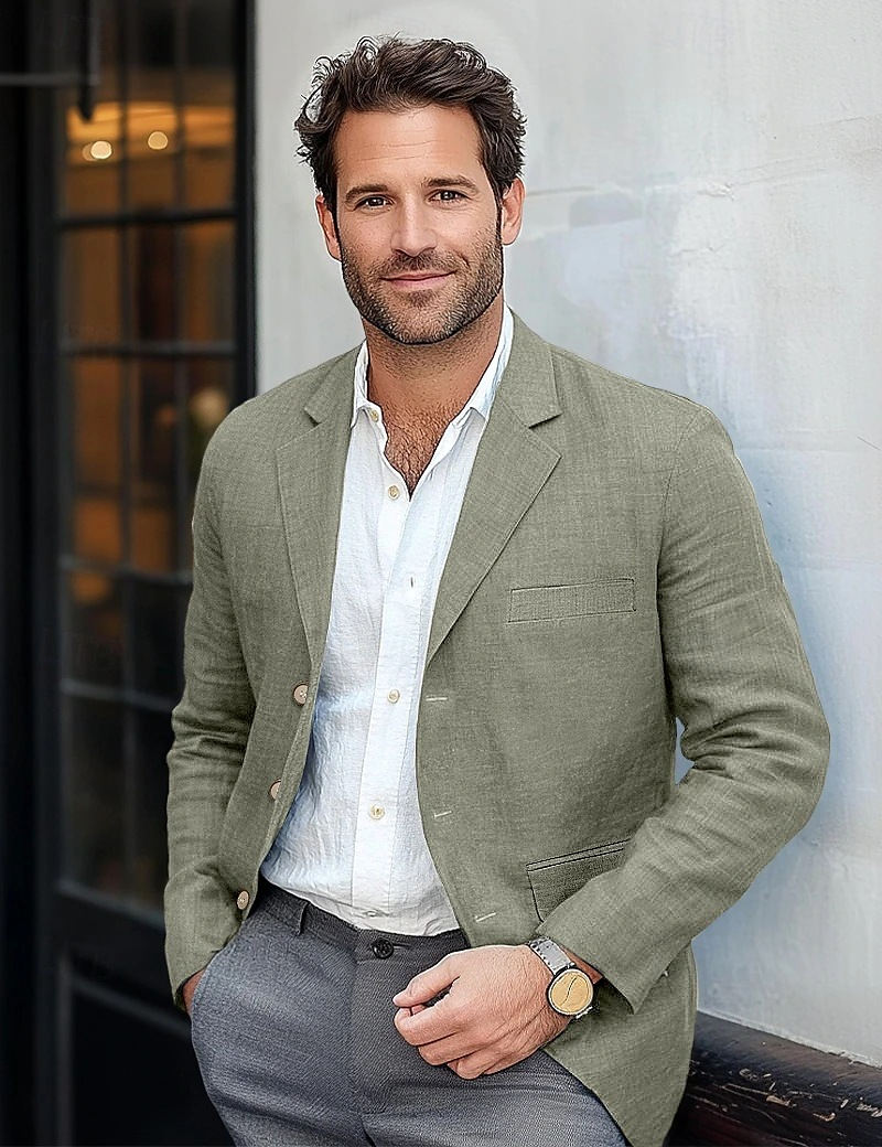 Men's Notch Lapel Blazer | Single-Breasted