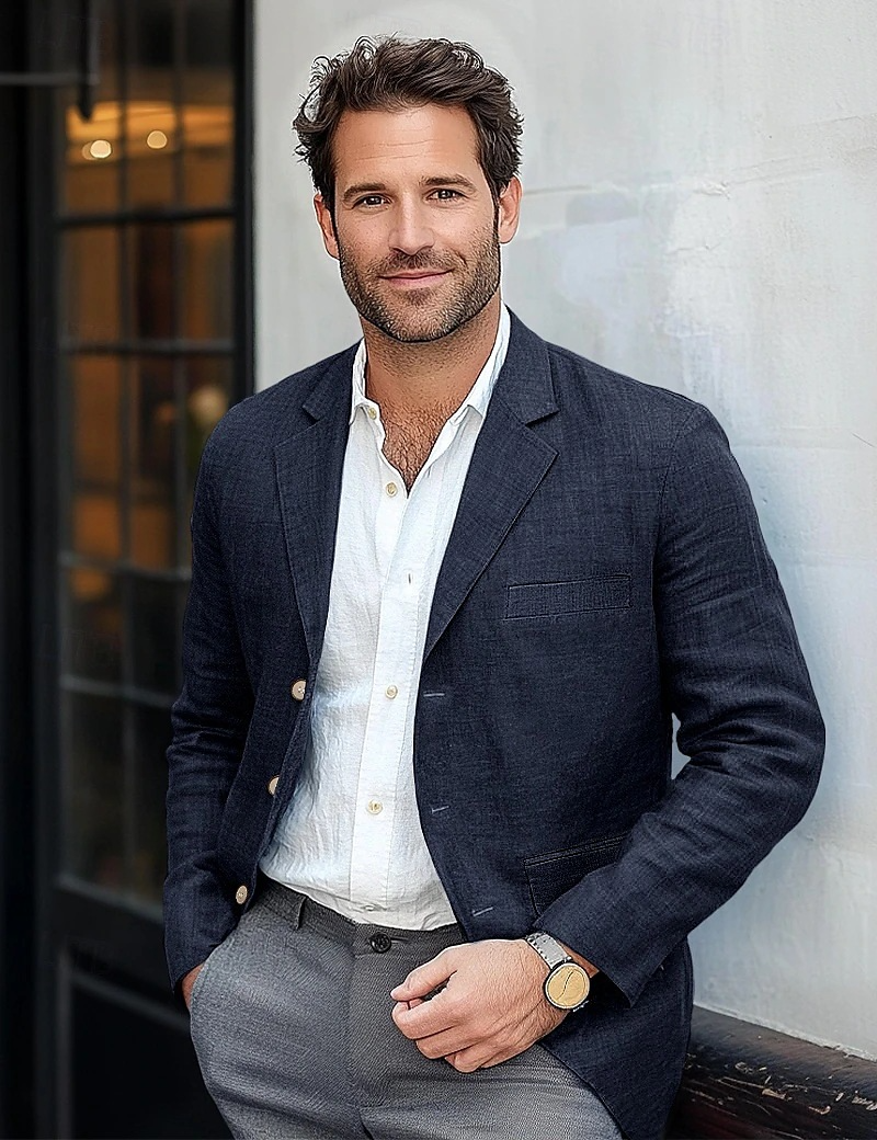 Men's Notch Lapel Blazer | Single-Breasted