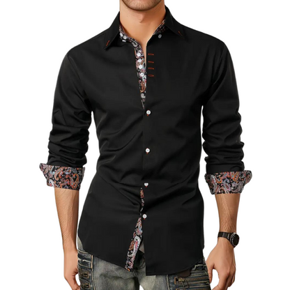 Sinclair | Long Sleeve Paisley Trim Shirt