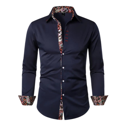 Sinclair | Long Sleeve Paisley Trim Shirt