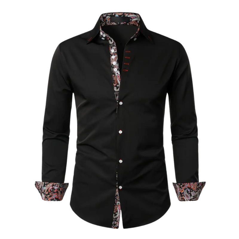 Sinclair | Long Sleeve Paisley Trim Shirt