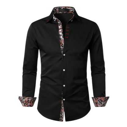 Sinclair | Long Sleeve Paisley Trim Shirt