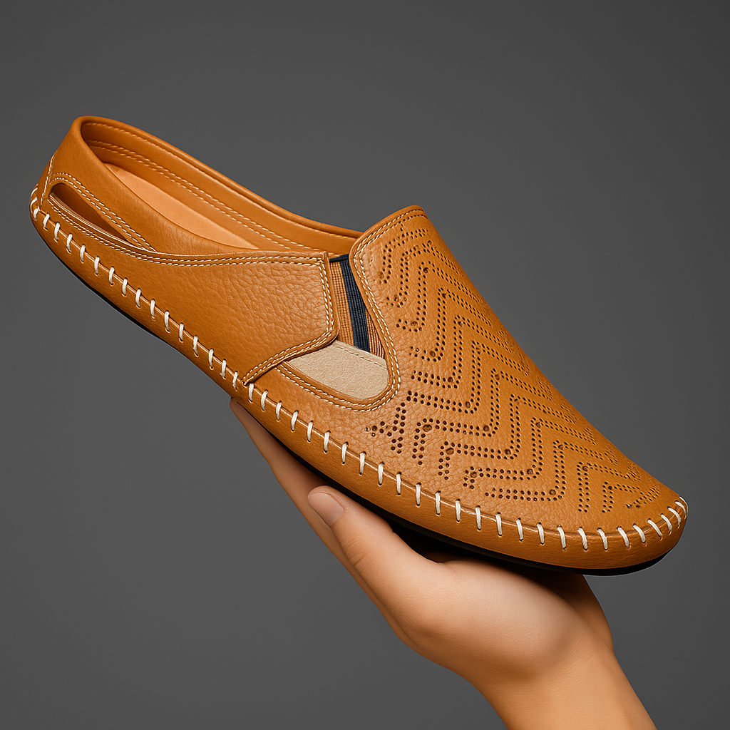 Ralph | Perforated Slip On Sliders