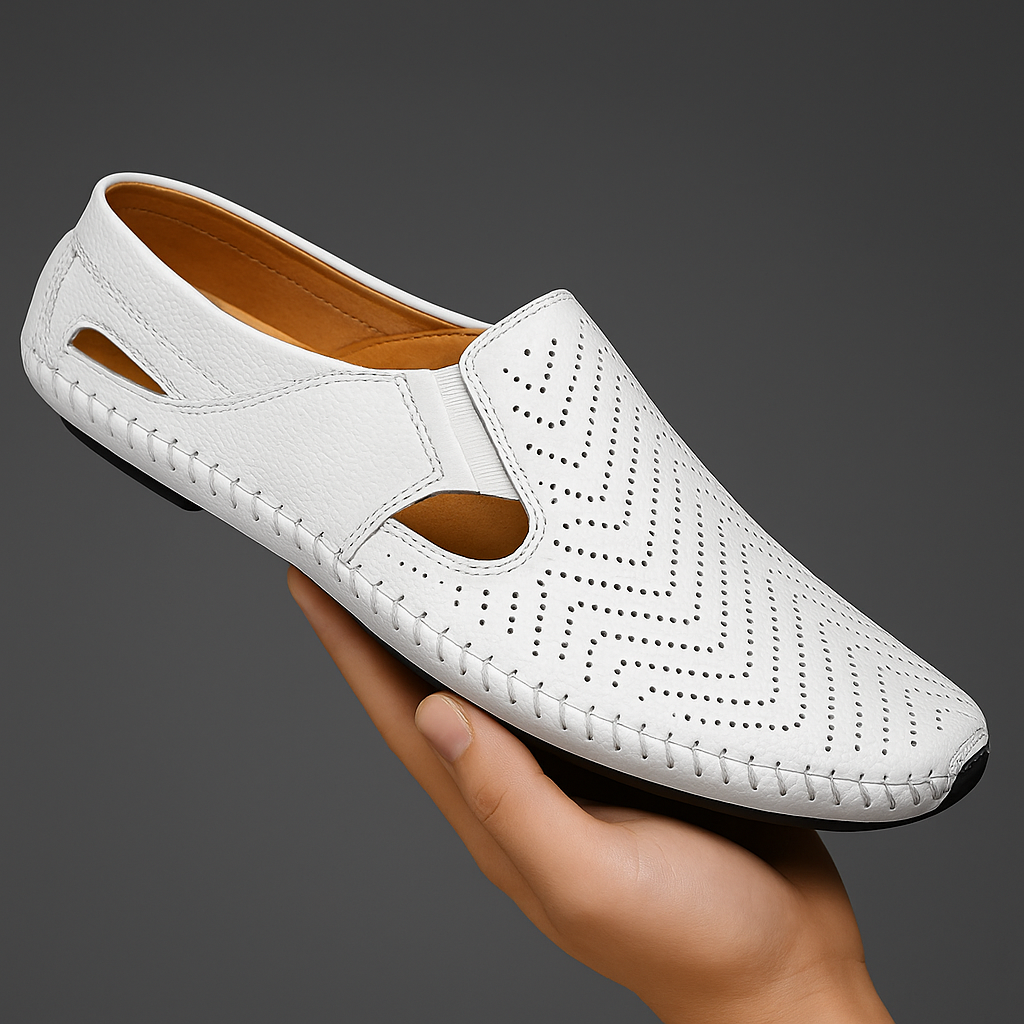 Ralph | Perforated Slip On Sliders