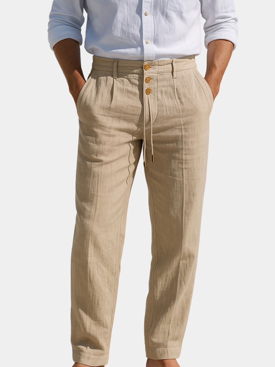 Jasper | Tapered Pleated Drawstring Trousers