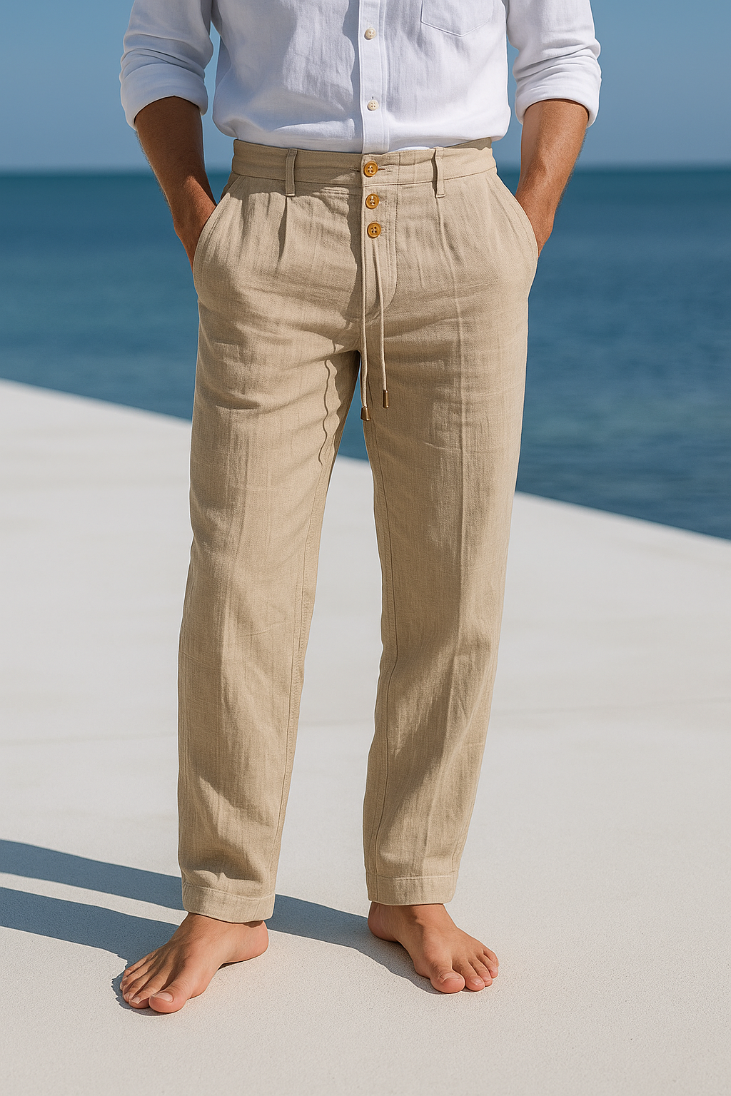 Jasper | Tapered Pleated Drawstring Trousers