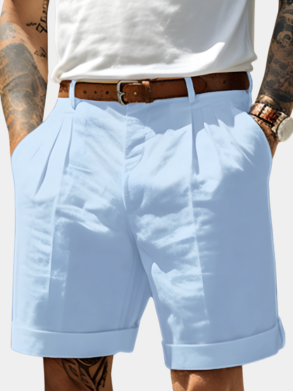 Men's Pleated Tailored Shorts | Turn-Up