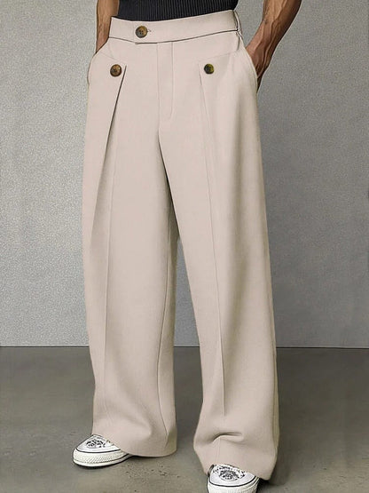 Men's Pleated Wide-Leg Trousers | Tailored
