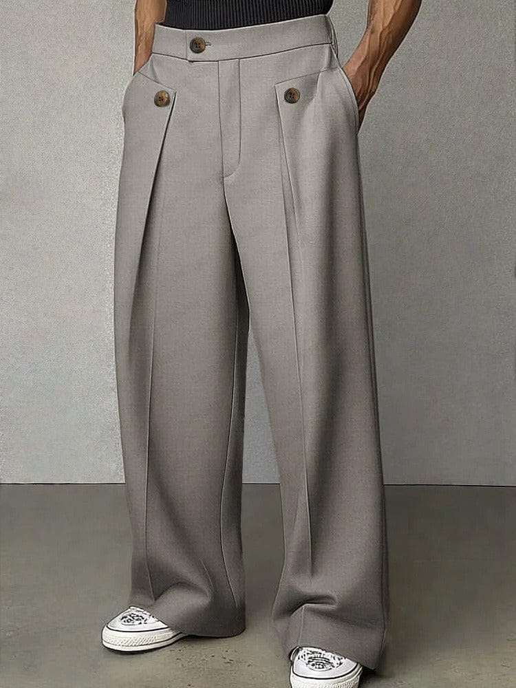 Men's Pleated Wide-Leg Trousers | Tailored