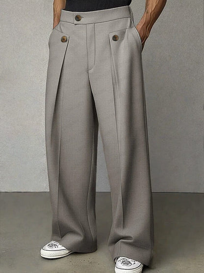 Men's Pleated Wide-Leg Trousers | Tailored