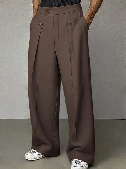 Men's Pleated Wide-Leg Trousers | Tailored