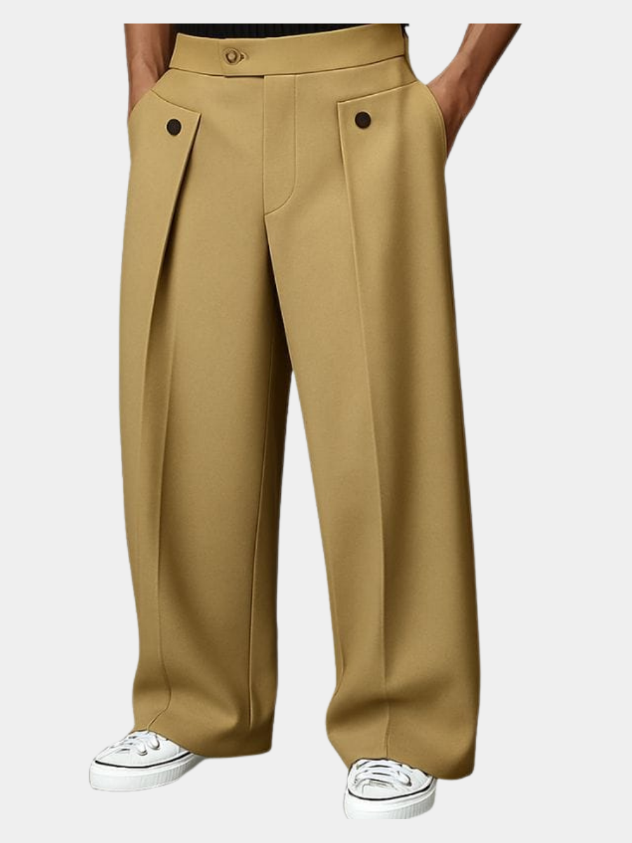 Men's Pleated Wide-Leg Trousers | Tailored