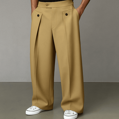 Men's Pleated Wide-Leg Trousers | Tailored