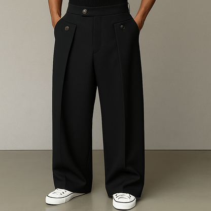 Men's Pleated Wide-Leg Trousers | Tailored
