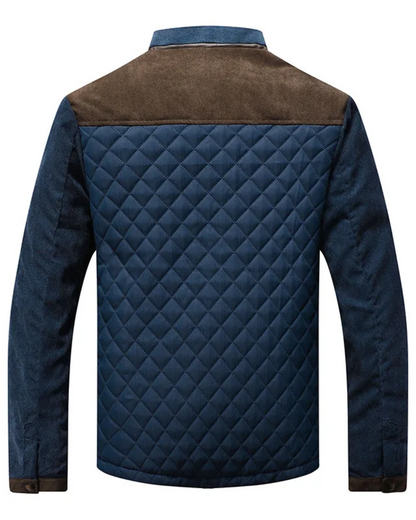 Men's Quilted Stand Collar Jacket | Button-Up