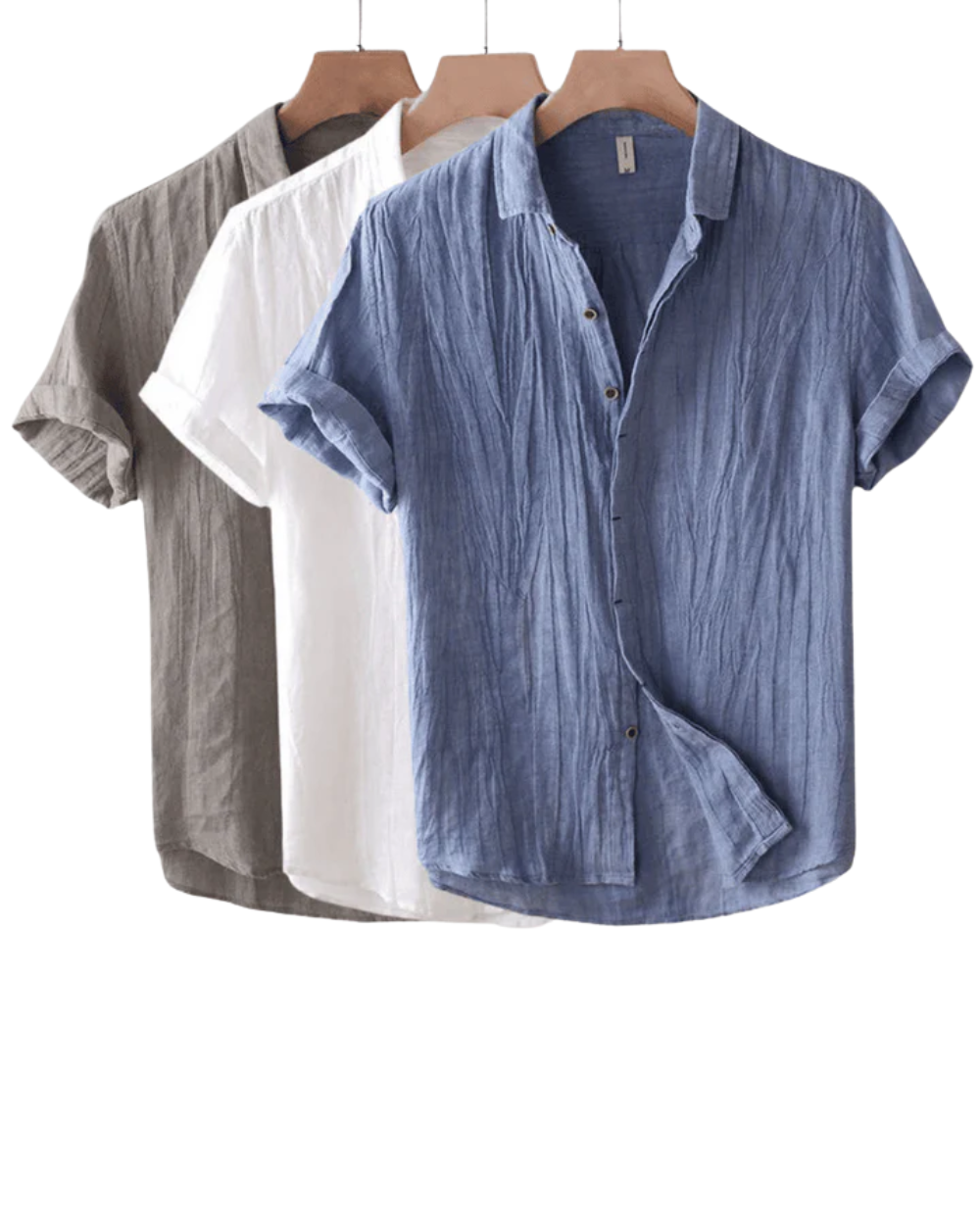 Men's Short Sleeve Button-Up Shirt | Grandad Collar