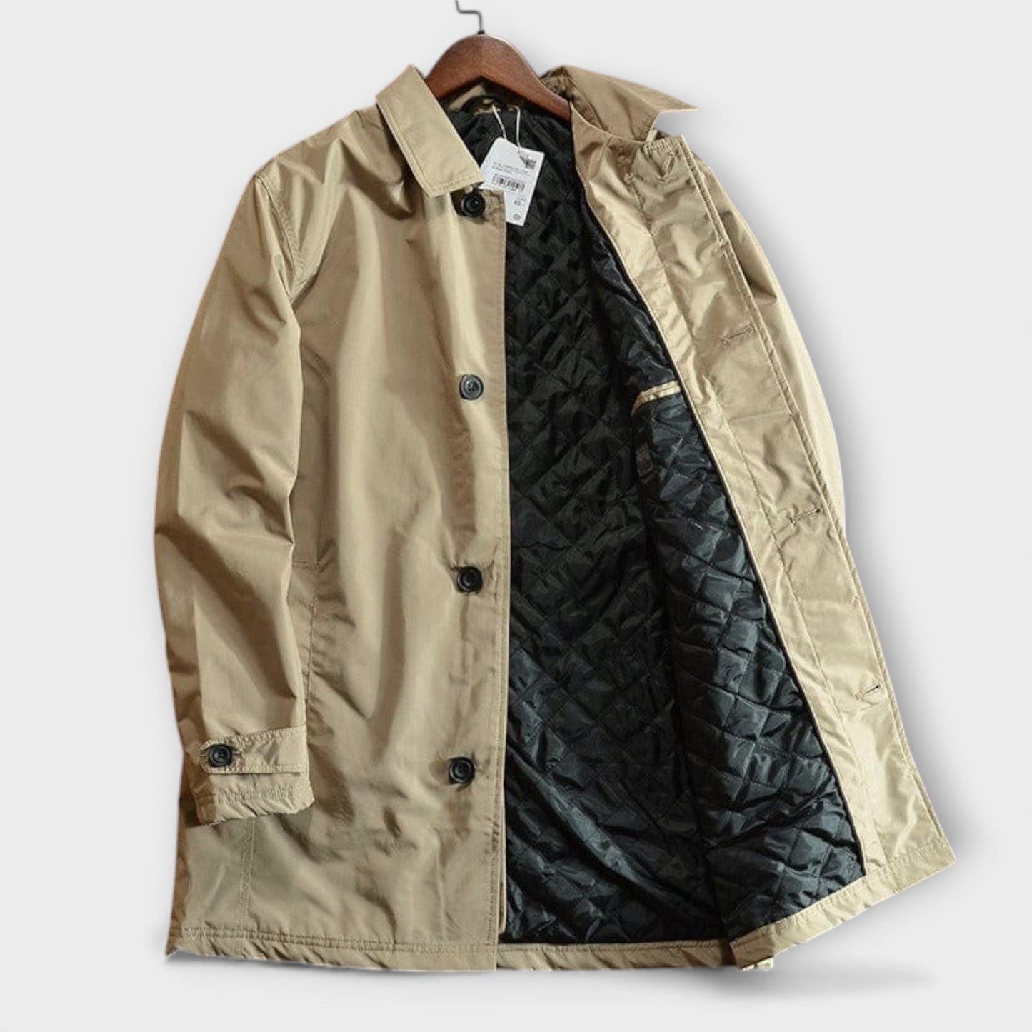 Men's Single-Breasted Button-Up Coat | Longline