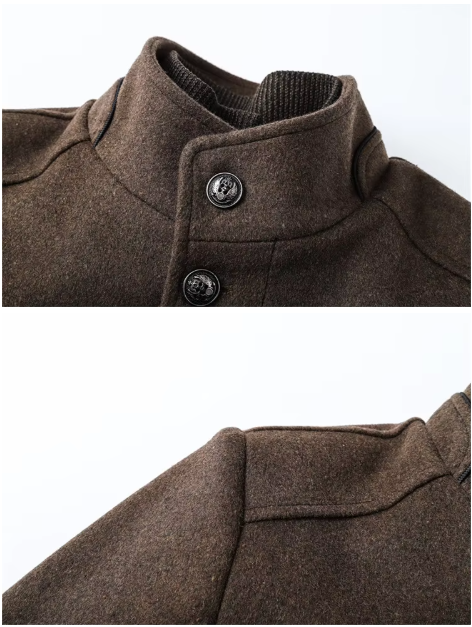 Hamish | Single-Breasted Stand Collar Coat