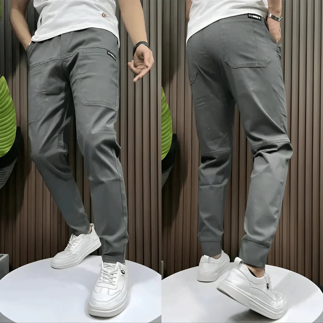Men's Slim Fit Cargo Trousers | Elasticated