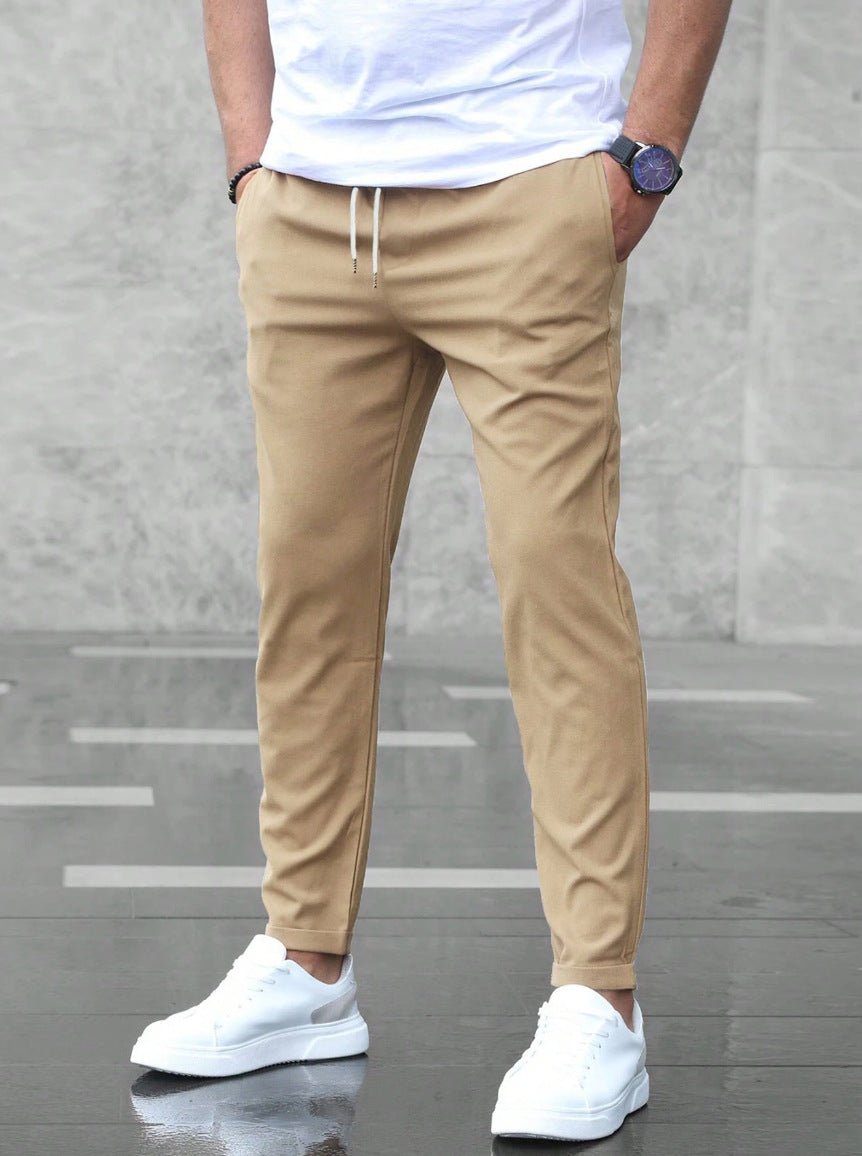 Men's Slim Fit Drawstring Trousers | Tapered