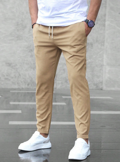 Men's Slim Fit Drawstring Trousers | Tapered