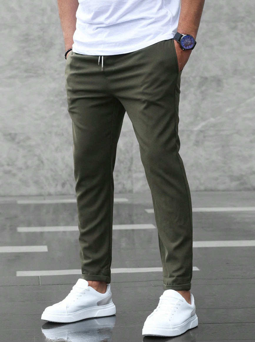 Men's Slim Fit Drawstring Trousers | Tapered