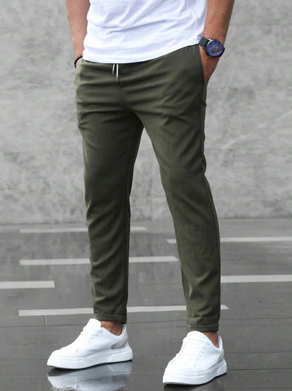 Men's Slim Fit Drawstring Trousers | Tapered