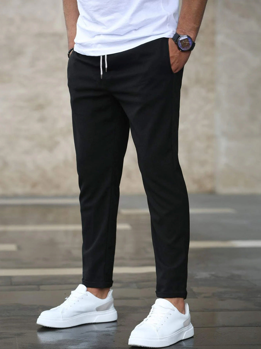 Men's Slim Fit Drawstring Trousers | Tapered