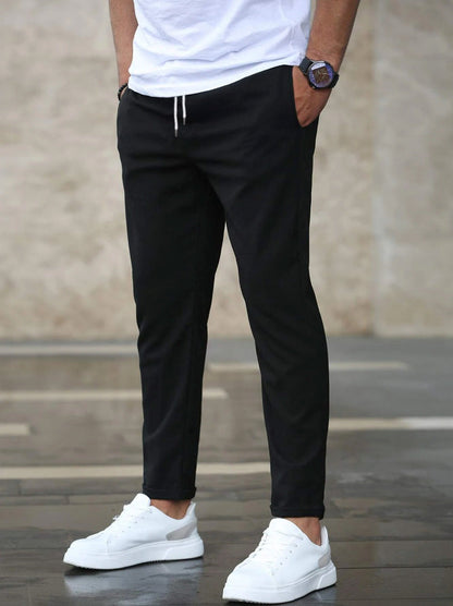 Men's Slim Fit Drawstring Trousers | Tapered