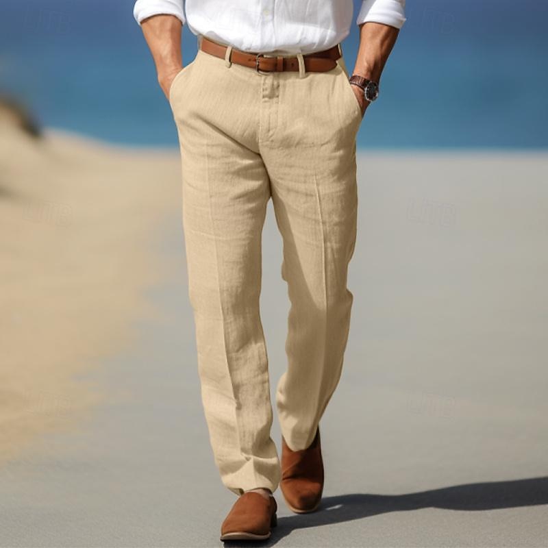 Men's Straight Leg Tailored Trousers | Belt Loops