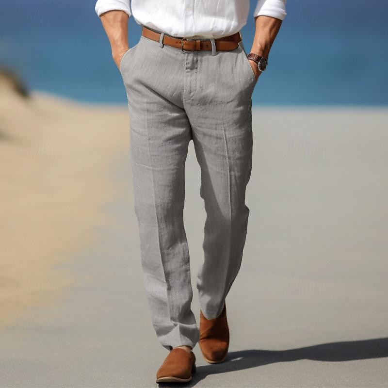 Men's Straight Leg Tailored Trousers | Belt Loops