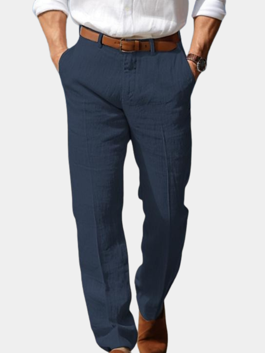 Men's Straight Leg Tailored Trousers | Belt Loops