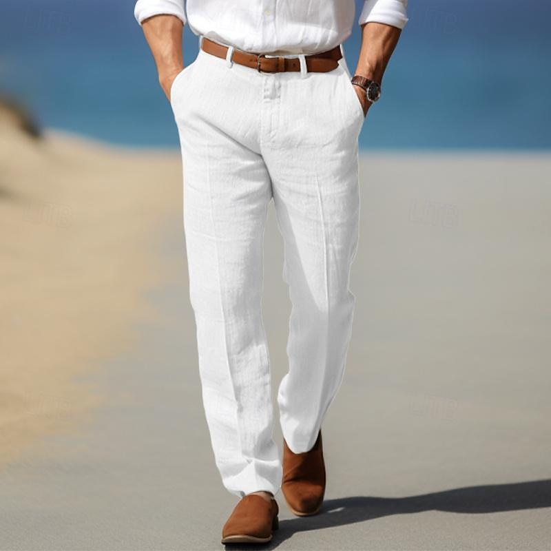 Men's Straight Leg Tailored Trousers | Belt Loops