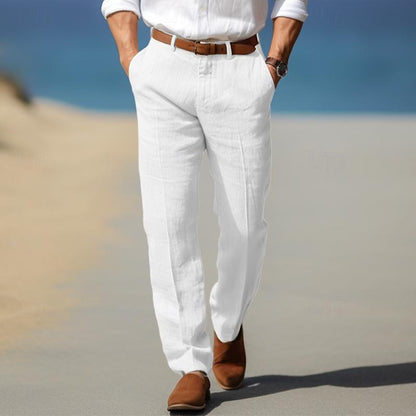 Men's Straight Leg Tailored Trousers | Belt Loops