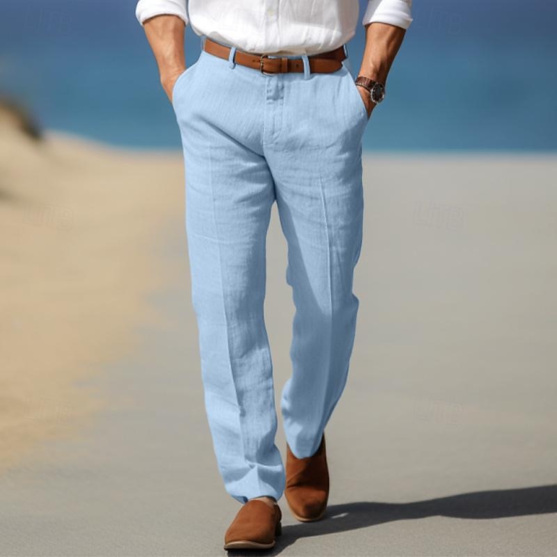 Men's Straight Leg Tailored Trousers | Belt Loops